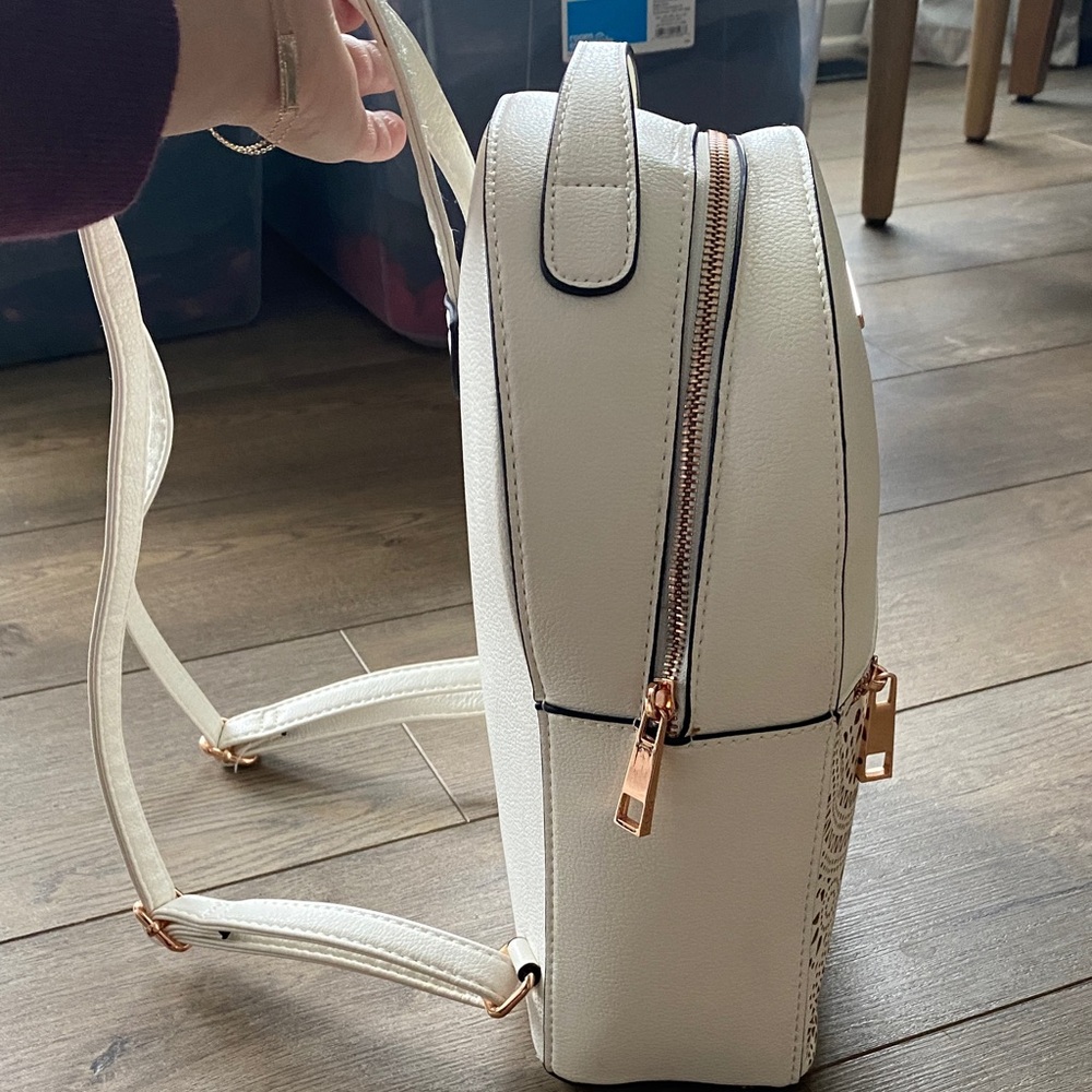 Aldo White Laser-Cut Backpack - Picture 3 of 4